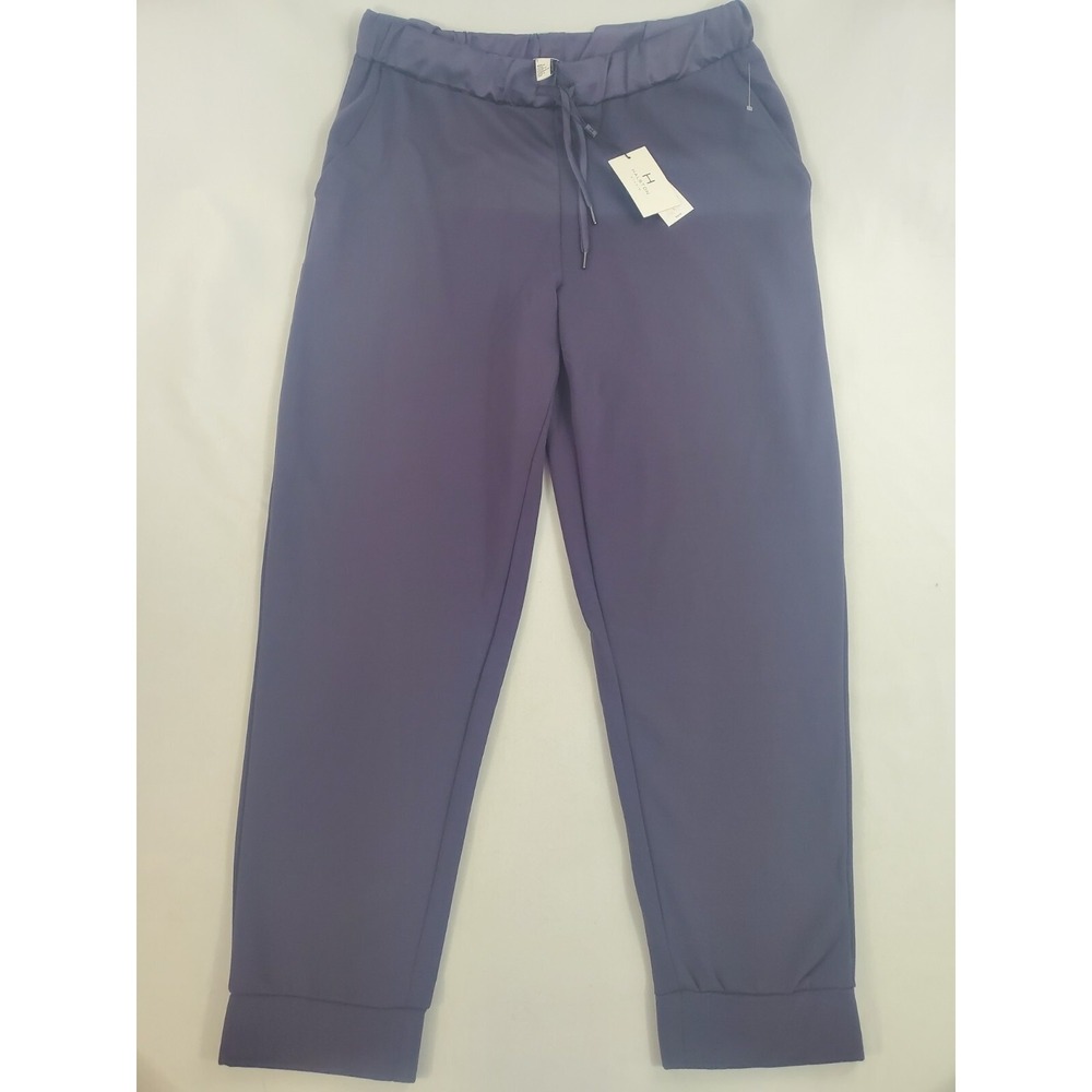 Halston Studio Womens Sweatpants HSWF2160016 Black Plum Joggers Pockets L